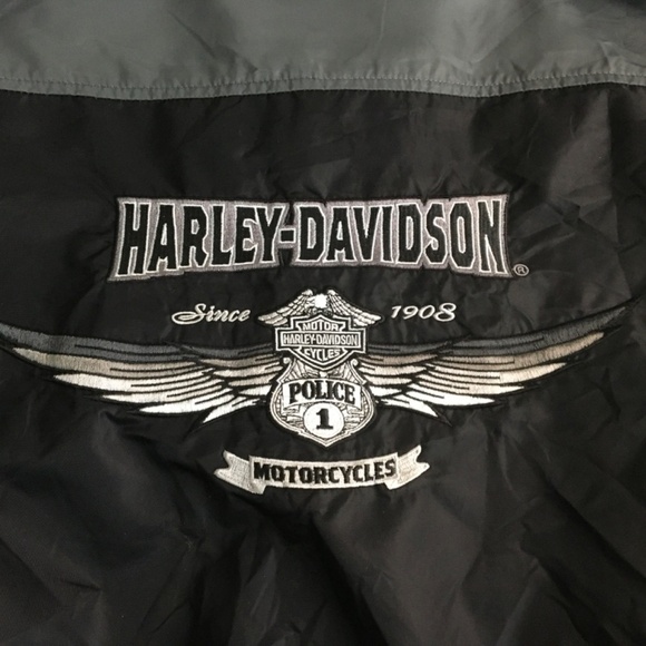 HARLEY DAVIDSON NYLON EMBROIDERED MENS JACKET SIZE LARGE - Picture 1 of 7